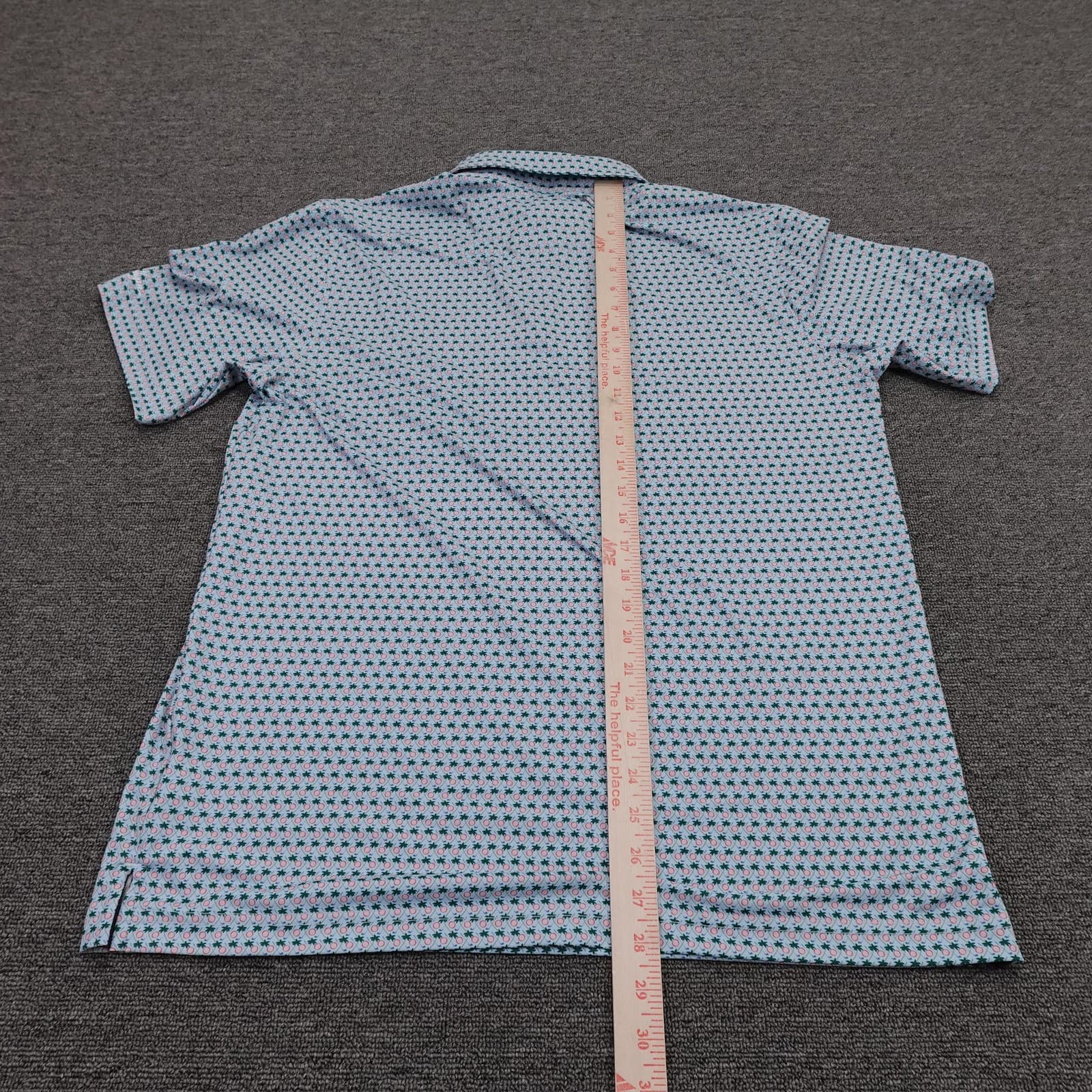Walter Hagen Polo Shirt Mens Medium Blue Golf Print Performance Stretch Jersey - Thumbnail 4
