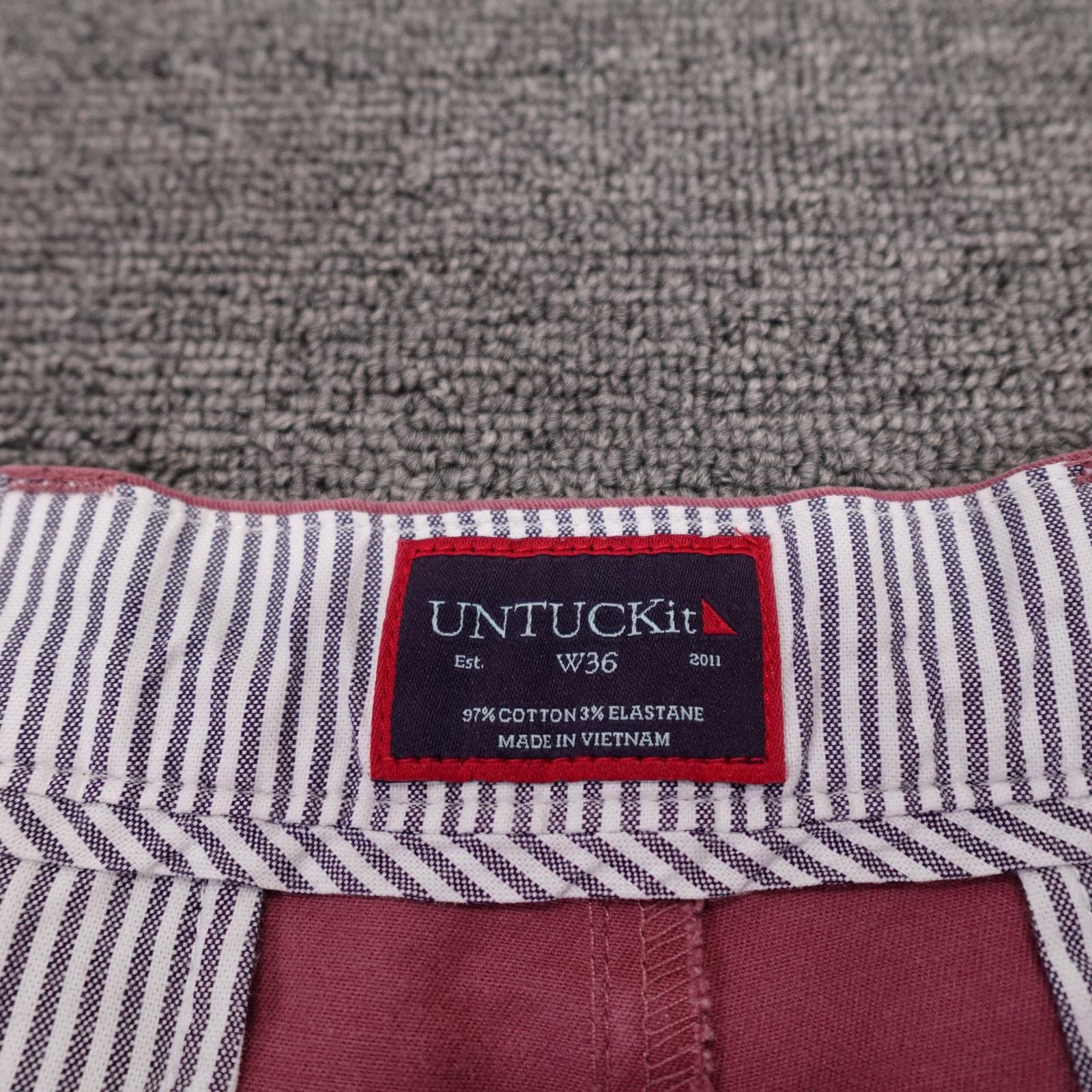 UNTUCKit Shorts Mens 36 Pink Chino Stretch Cotton 10 Inseam Casual Summer - Thumbnail 3