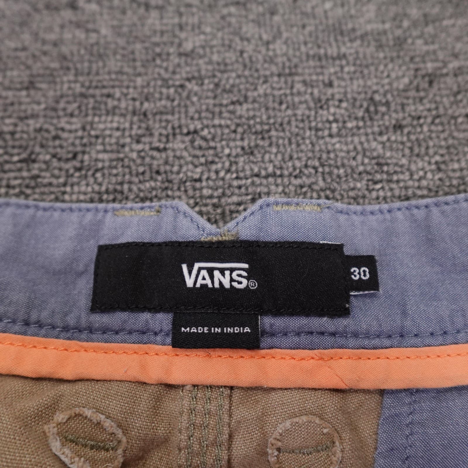 Vans Shorts Mens 30 Beige Chino Canvas 11 Inseam Skate Casual Summer Streetwear - Thumbnail 3