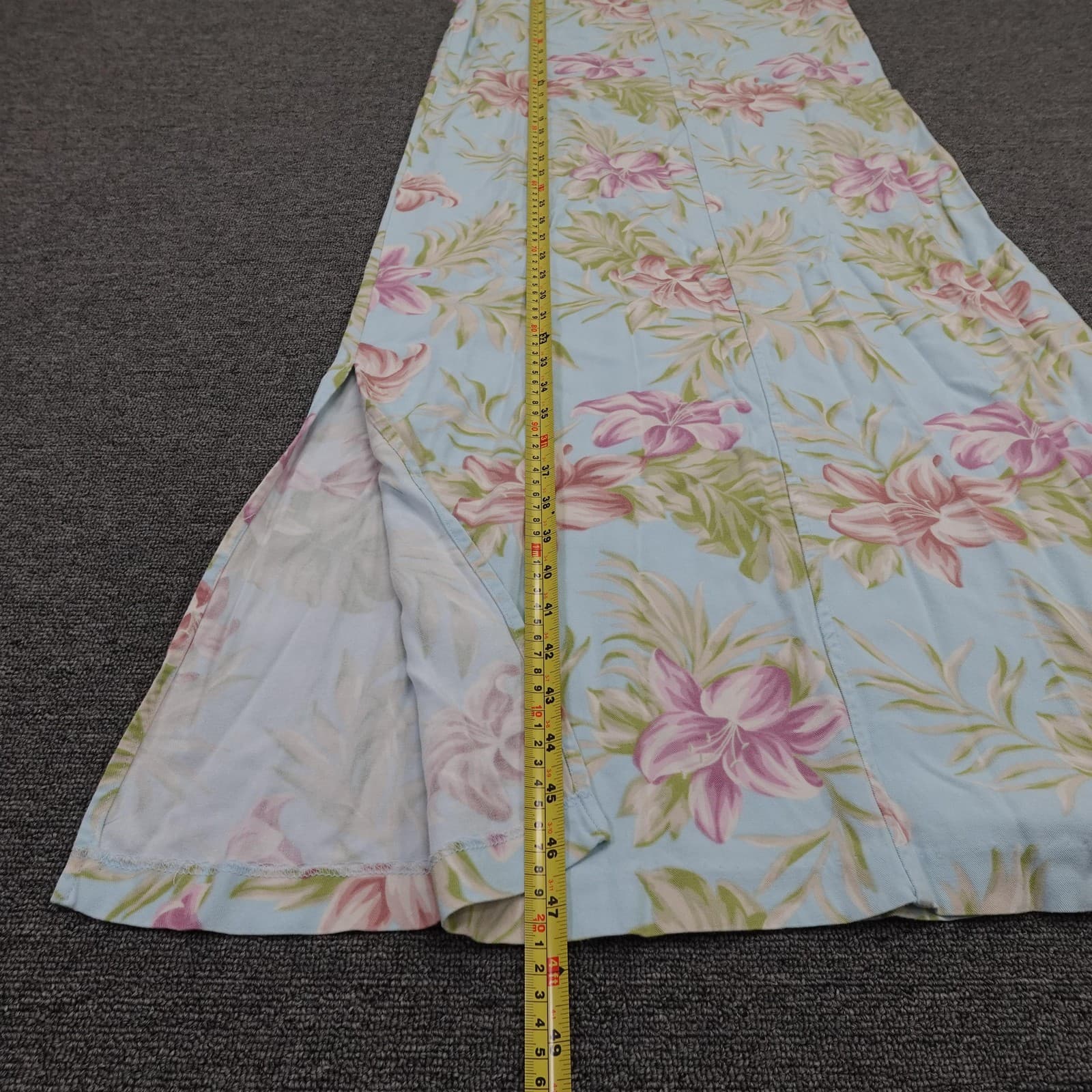 Tahiti Reef Club Dress Womens Medium Blue Tropical Floral Maxi Sundress - Thumbnail 6
