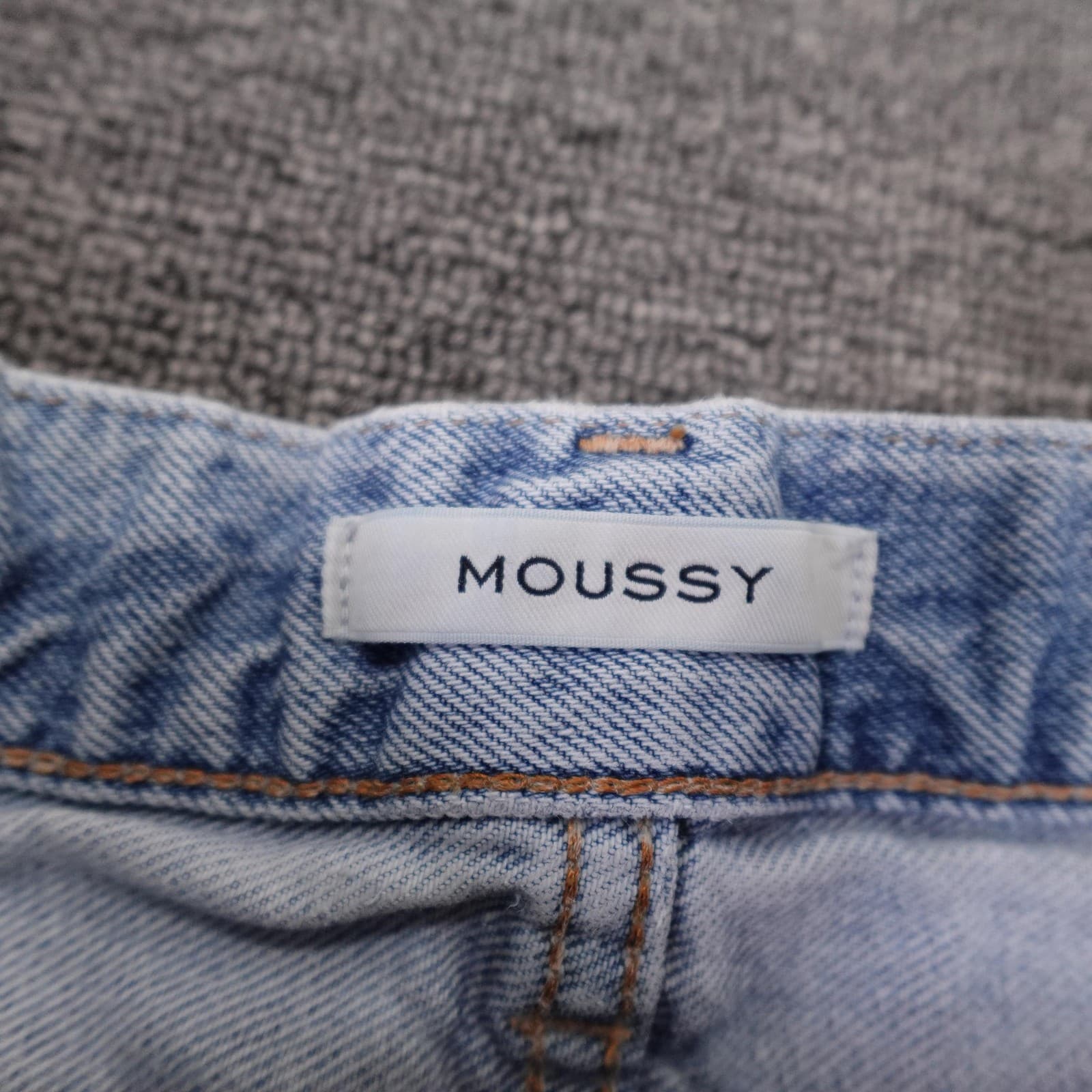 MOUSSY Shorts Womens 25 Blue Cutoff Denim Distressed Raw Hem Button Fly Casual - Thumbnail 3