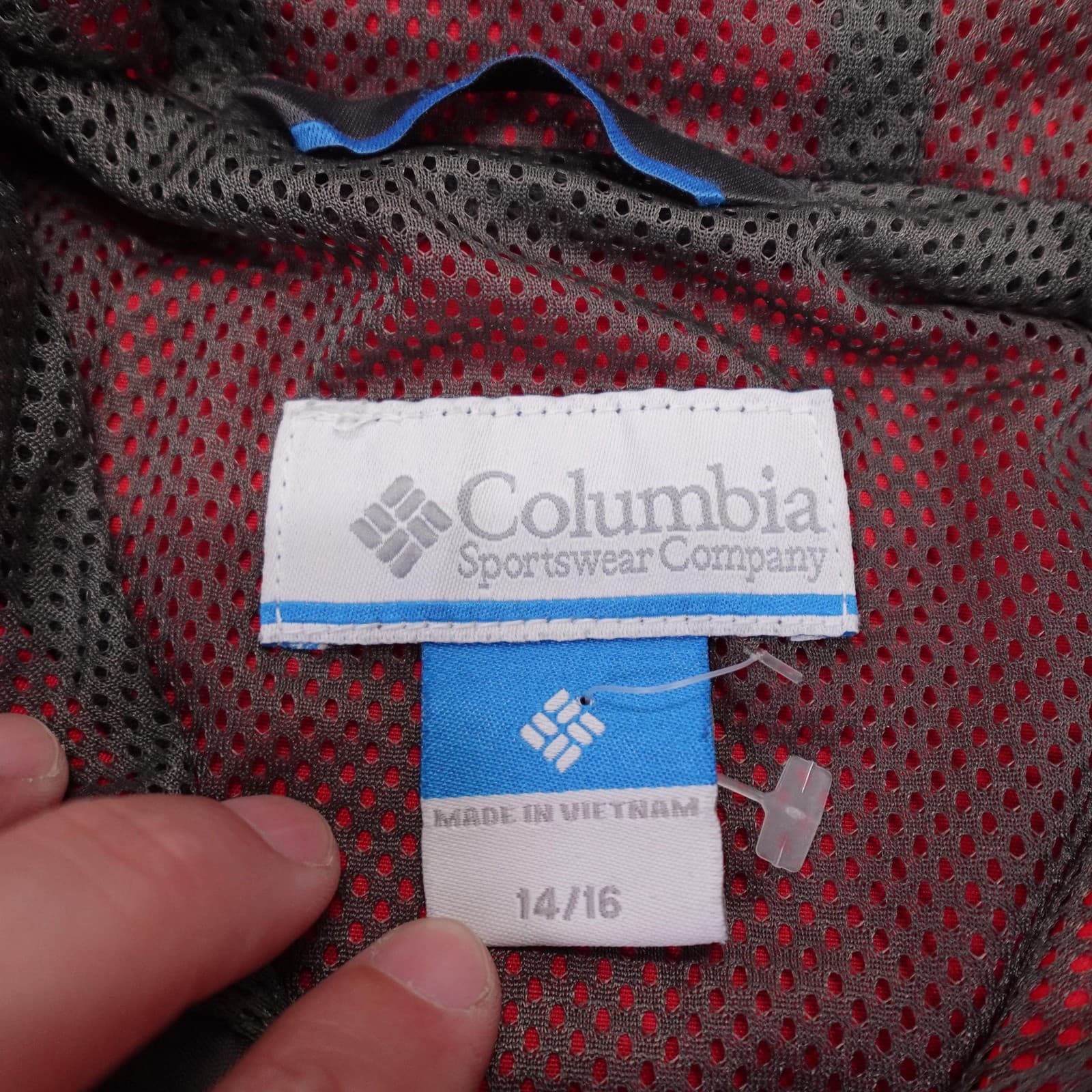 Columbia Jacket Boys 14-16 Red Hooded Lightweight Hiking Windbreaker Colorblock - Thumbnail 4