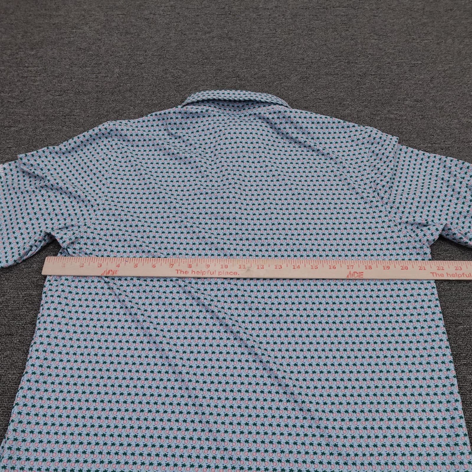 Walter Hagen Polo Shirt Mens Medium Blue Golf Print Performance Stretch Jersey - Thumbnail 3