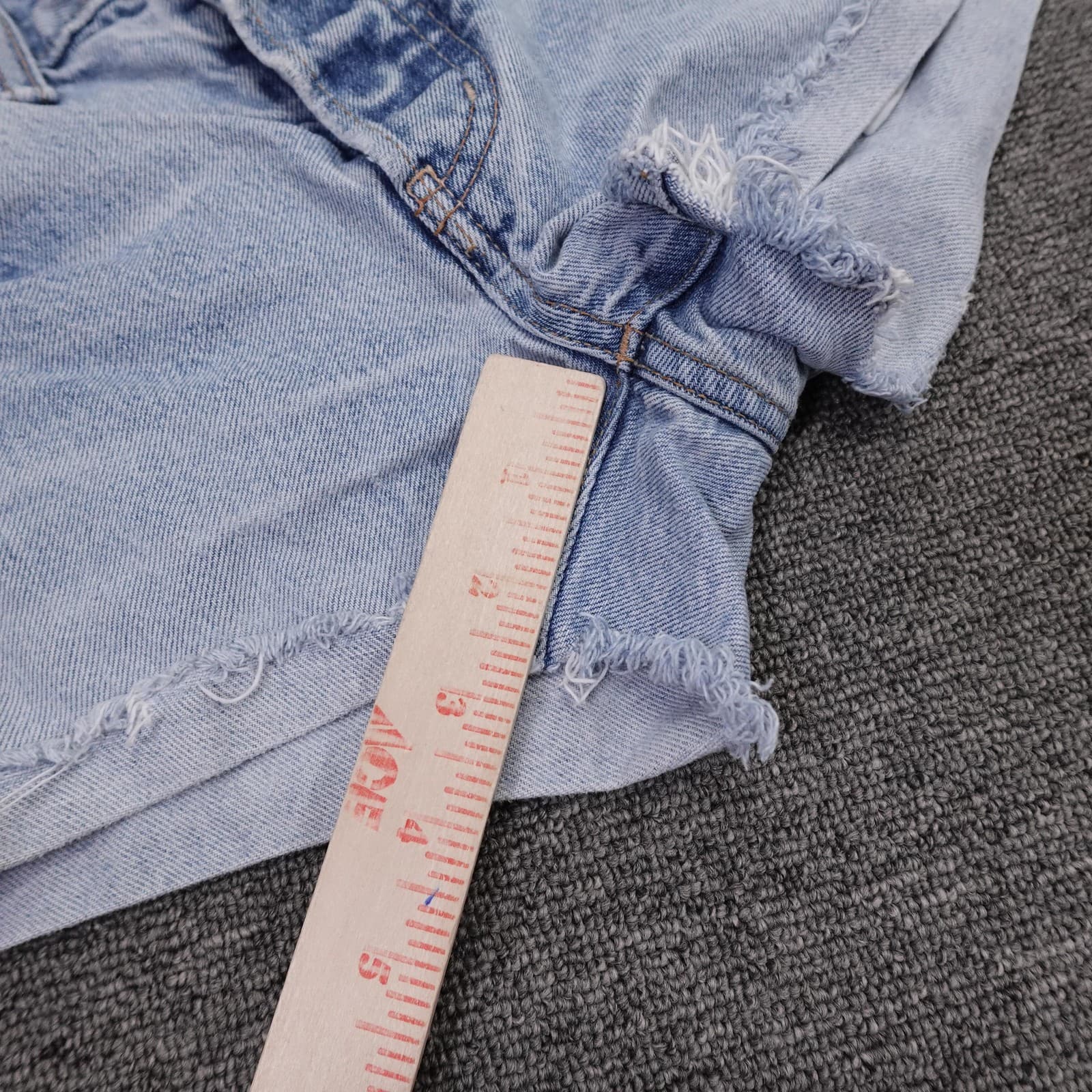 MOUSSY Shorts Womens 25 Blue Cutoff Denim Distressed Raw Hem Button Fly Casual - Thumbnail 9