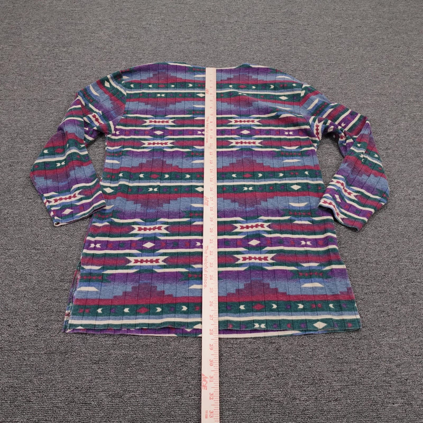 Vintage Ashly Brent Shirt Medium Multicolor Aztec Southwestern Tunic Top Boho - Thumbnail 6