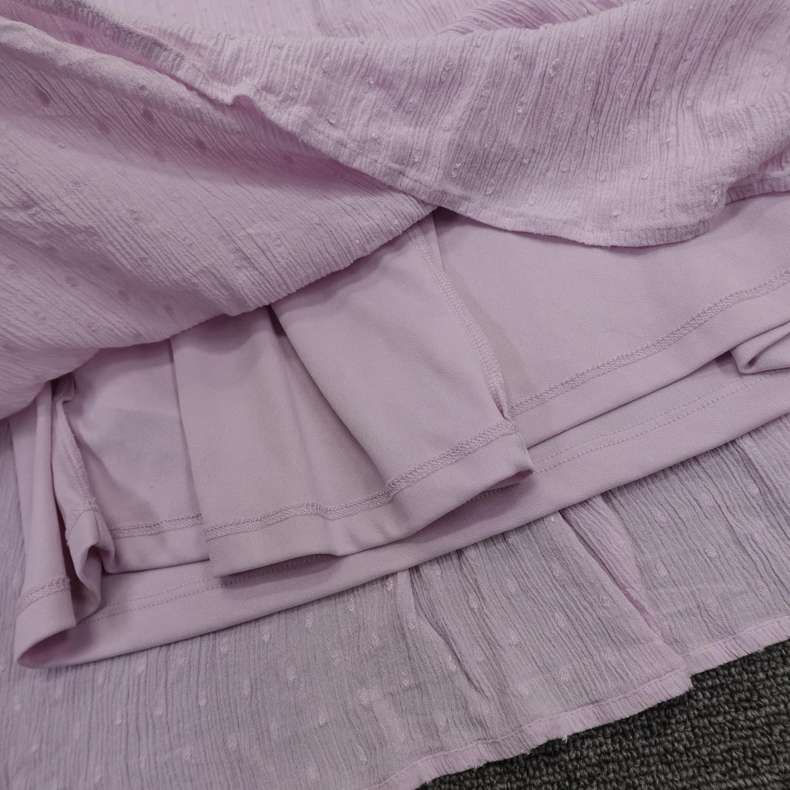 Old Navy Dress Medium Purple Maxi Swiss Dot Ruffle Flutter Lined Summer - Thumbnail 8