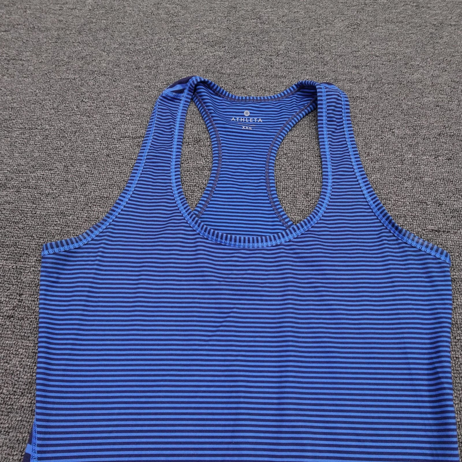 Athleta Tank Top Womens XXS Blue Striped Racerback Scoop Neck Athletic Yoga - Thumbnail 2