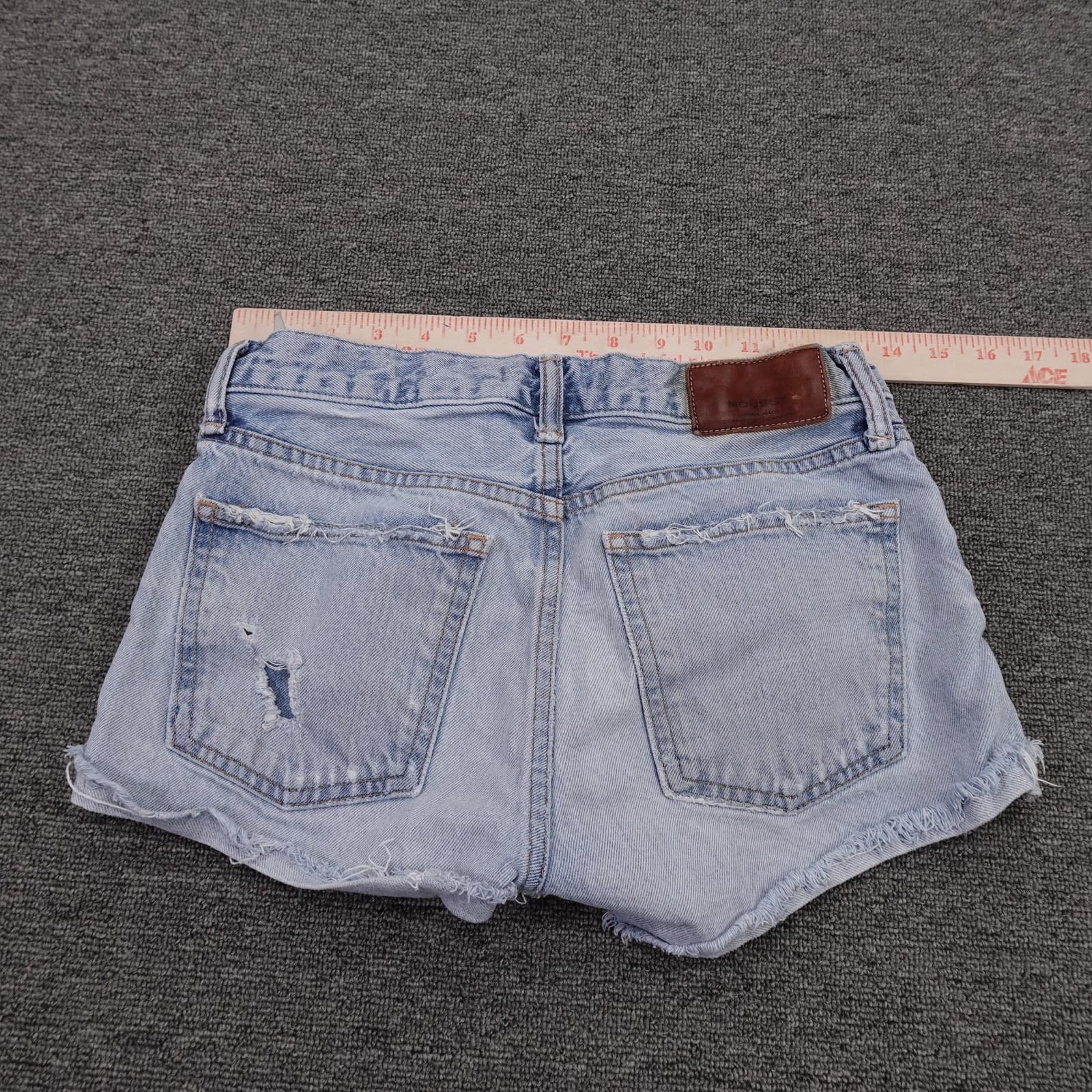 MOUSSY Shorts Womens 25 Blue Cutoff Denim Distressed Raw Hem Button Fly Casual - Thumbnail 7