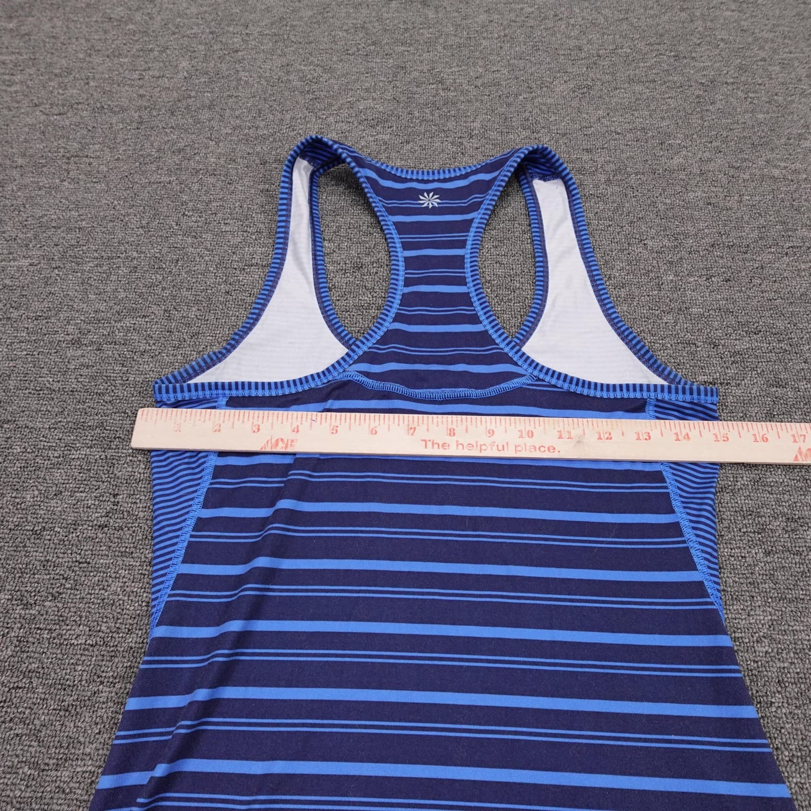 Athleta Tank Top Womens XXS Blue Striped Racerback Scoop Neck Athletic Yoga - Thumbnail 4
