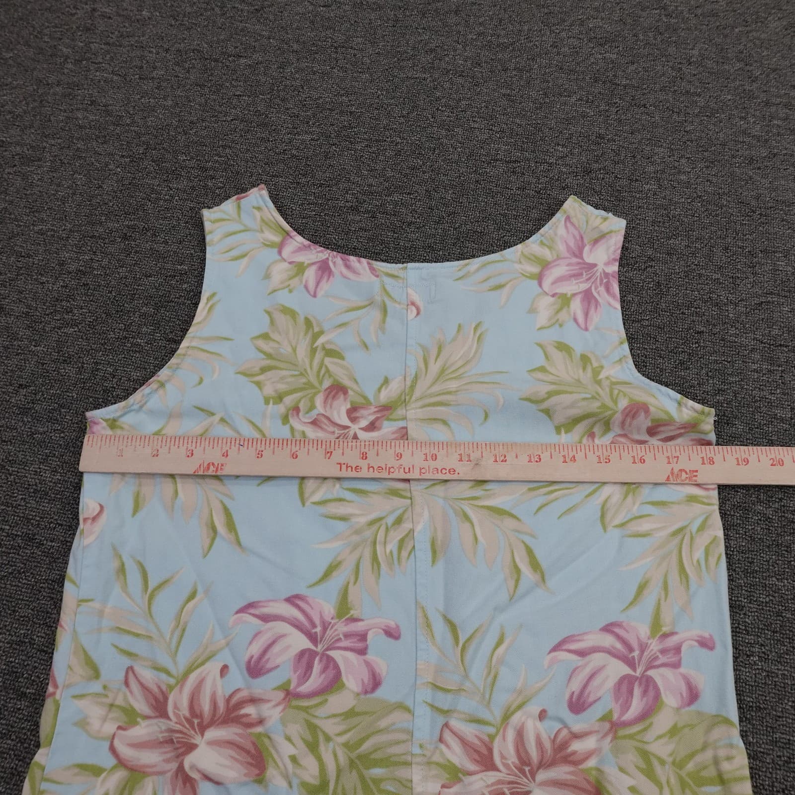 Tahiti Reef Club Dress Womens Medium Blue Tropical Floral Maxi Sundress - Thumbnail 4