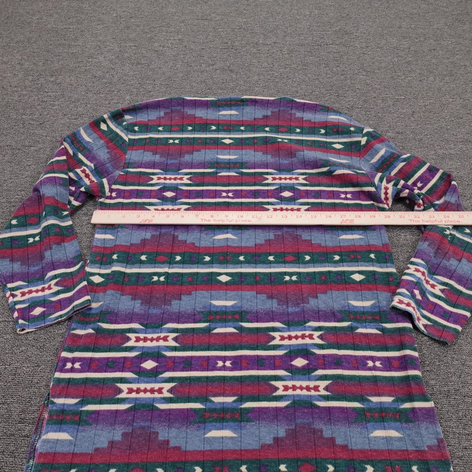Vintage Ashly Brent Shirt Medium Multicolor Aztec Southwestern Tunic Top Boho - Thumbnail 5