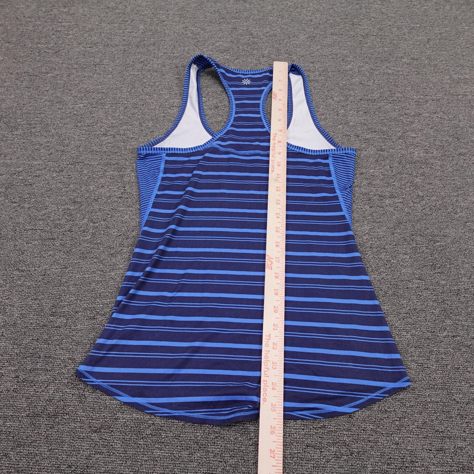 Athleta Tank Top Womens XXS Blue Striped Racerback Scoop Neck Athletic Yoga - Thumbnail 5