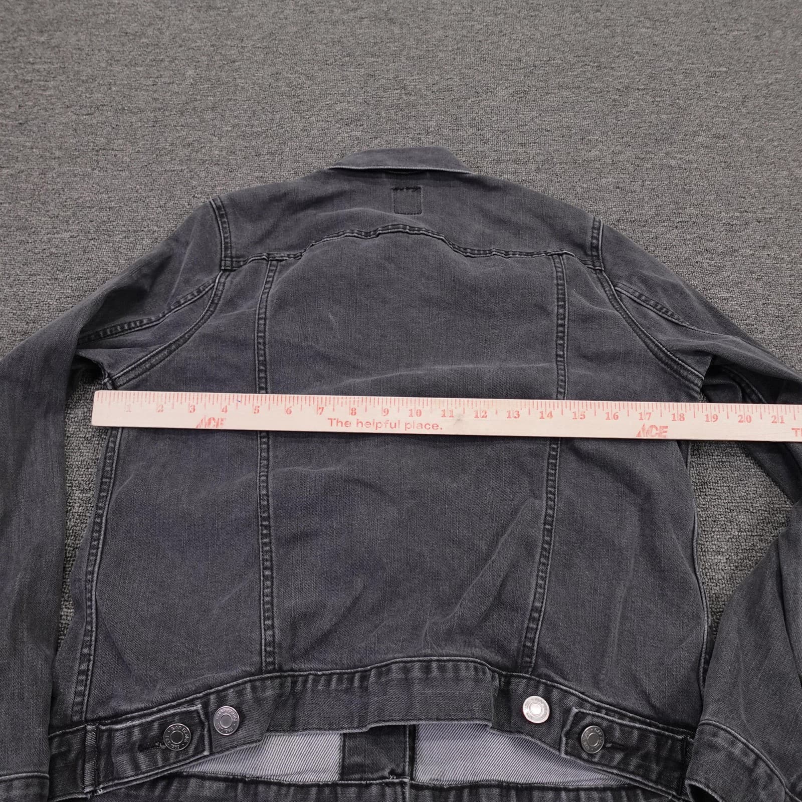 Gap Jacket Womens Petite Medium Black Denim Button Front Stretch Casual - Thumbnail 4