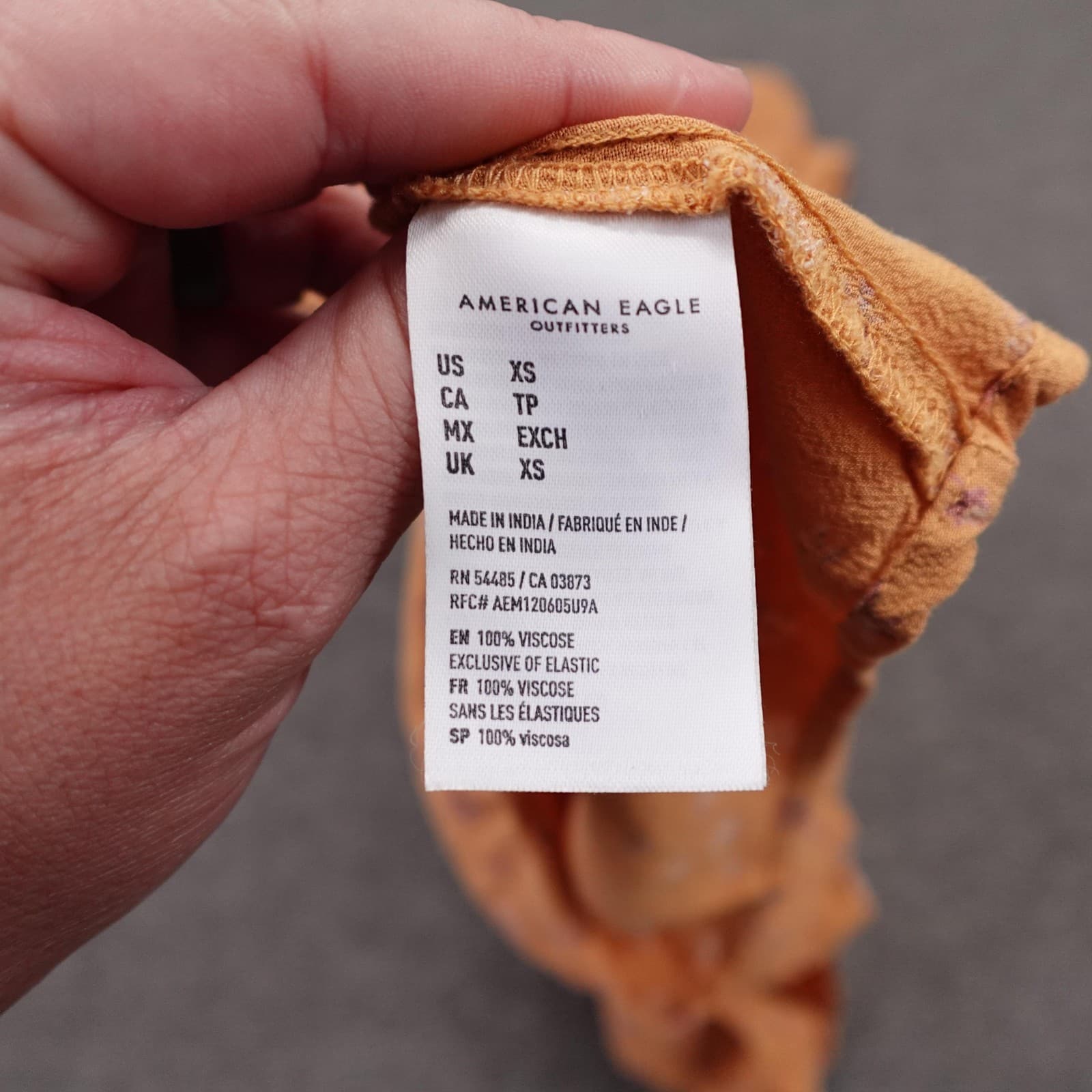 American Eagle Outfitters Dress Womens XS Orange Floral Button Shirt Fit & Flare - Thumbnail 5