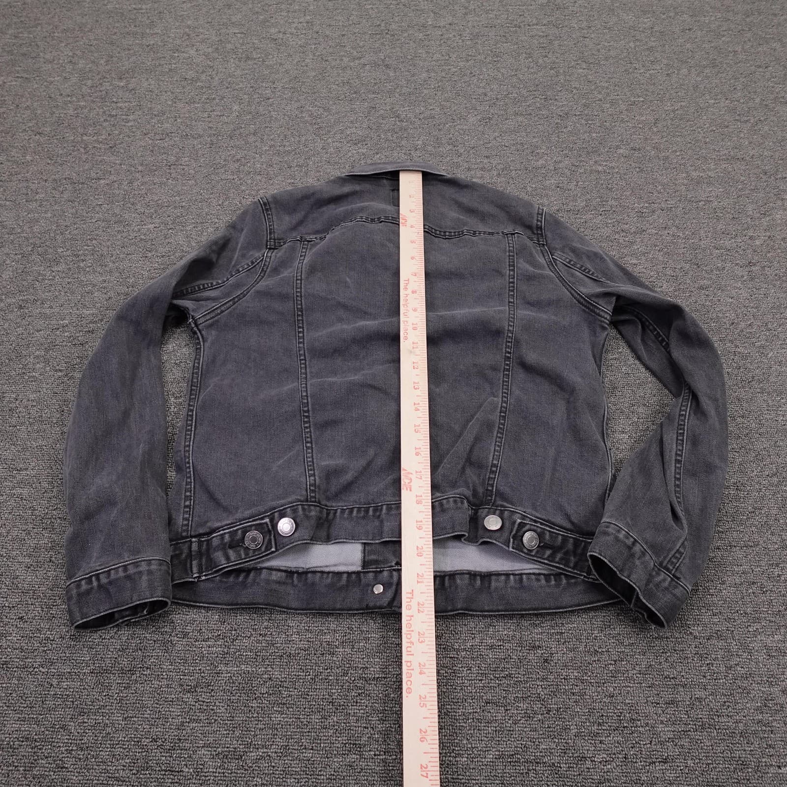 Gap Jacket Womens Petite Medium Black Denim Button Front Stretch Casual - Thumbnail 5