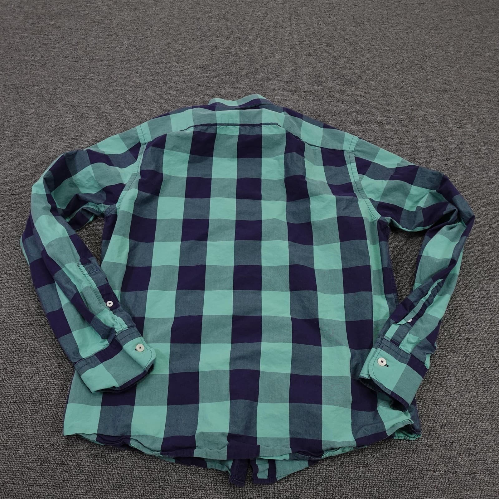 UNTUCKit Shirt Mens Medium Blue Plaid Long Sleeve Button Up Casual Cotton Woven - Thumbnail 6