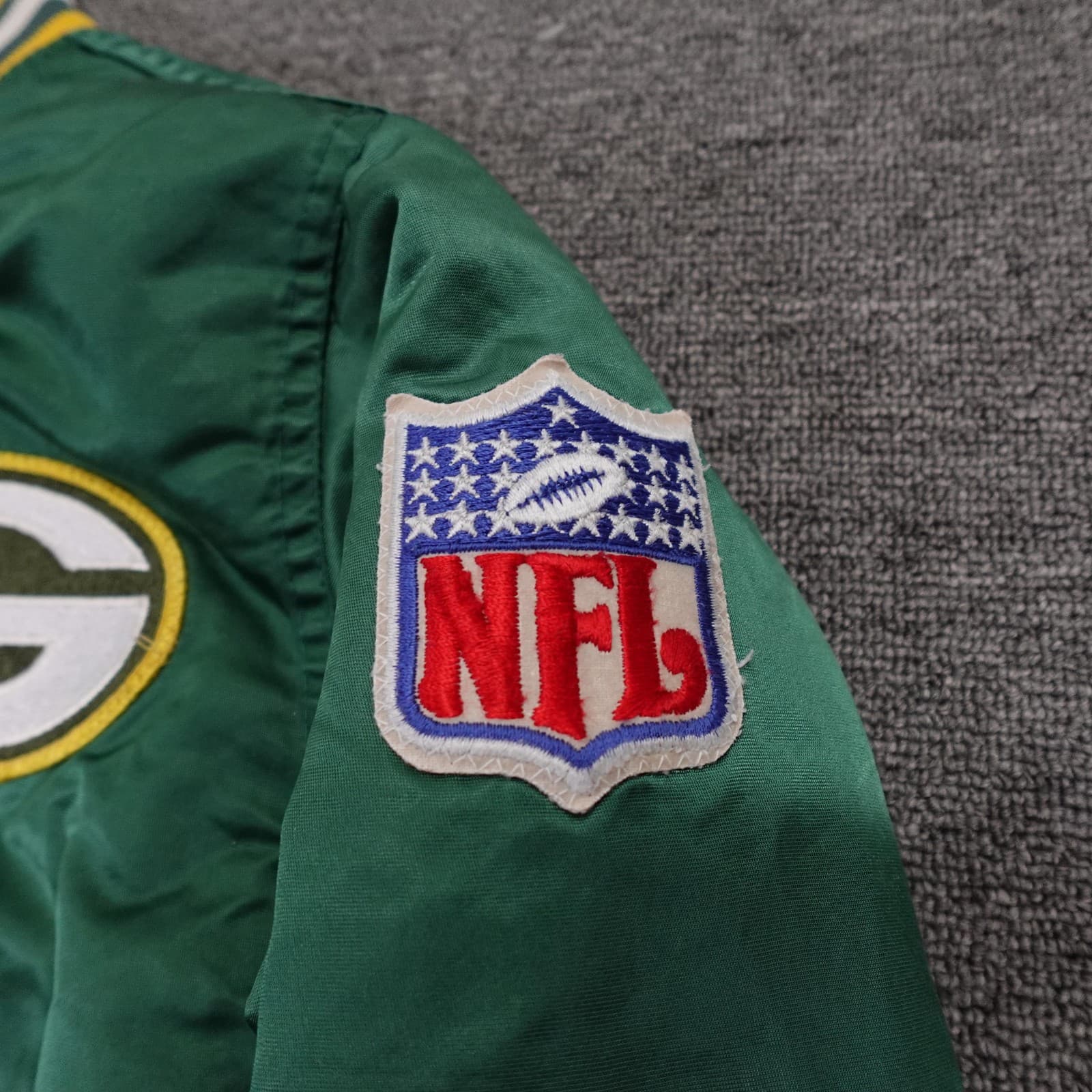 Vintage Green Bay Packers Jacket Kids Small Green NFL Football Starter Pro Line - Thumbnail 3