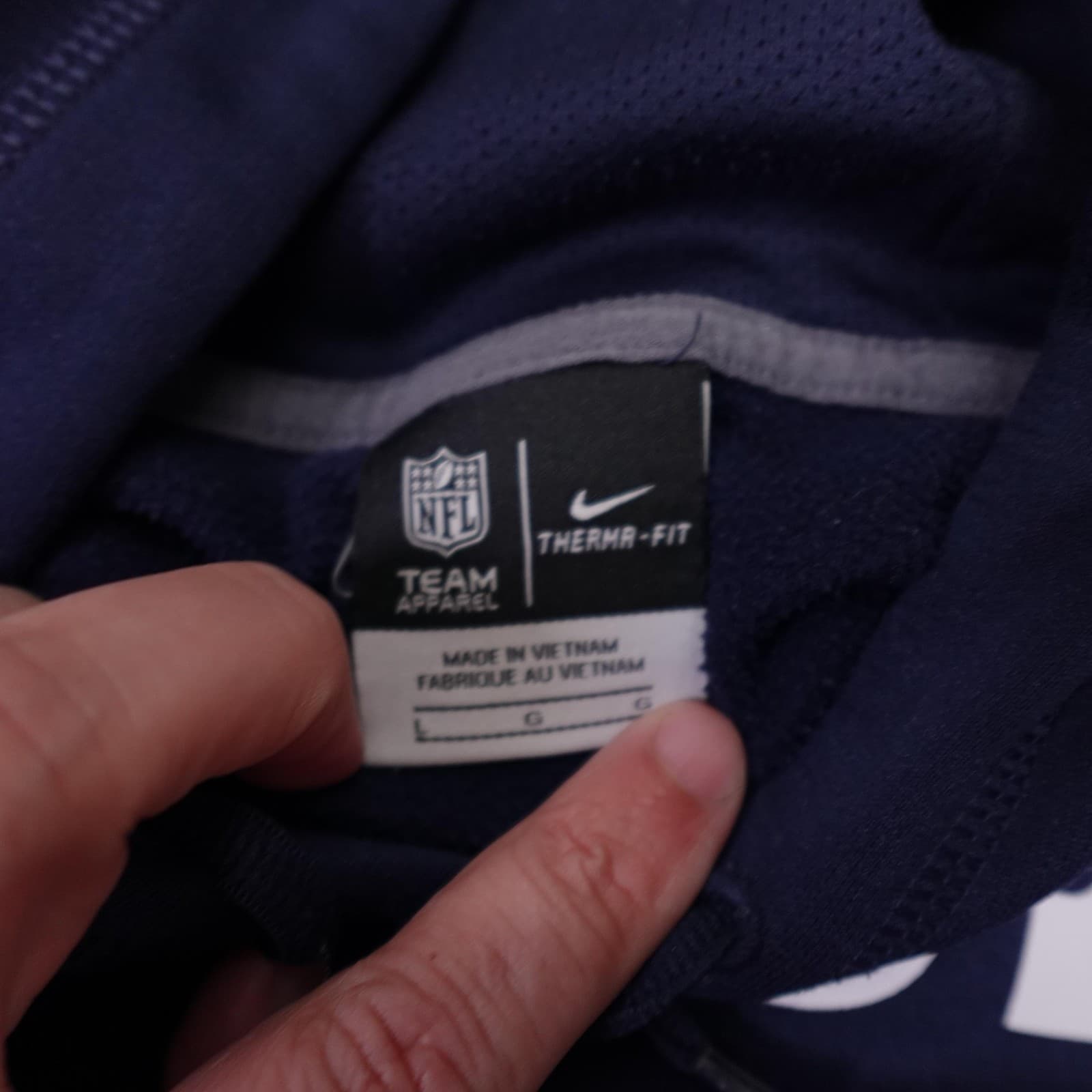 Dallas Cowboys Sweatshirt Mens Large Blue NFL Football Nike Therma-FIT Hoodie - Thumbnail 6