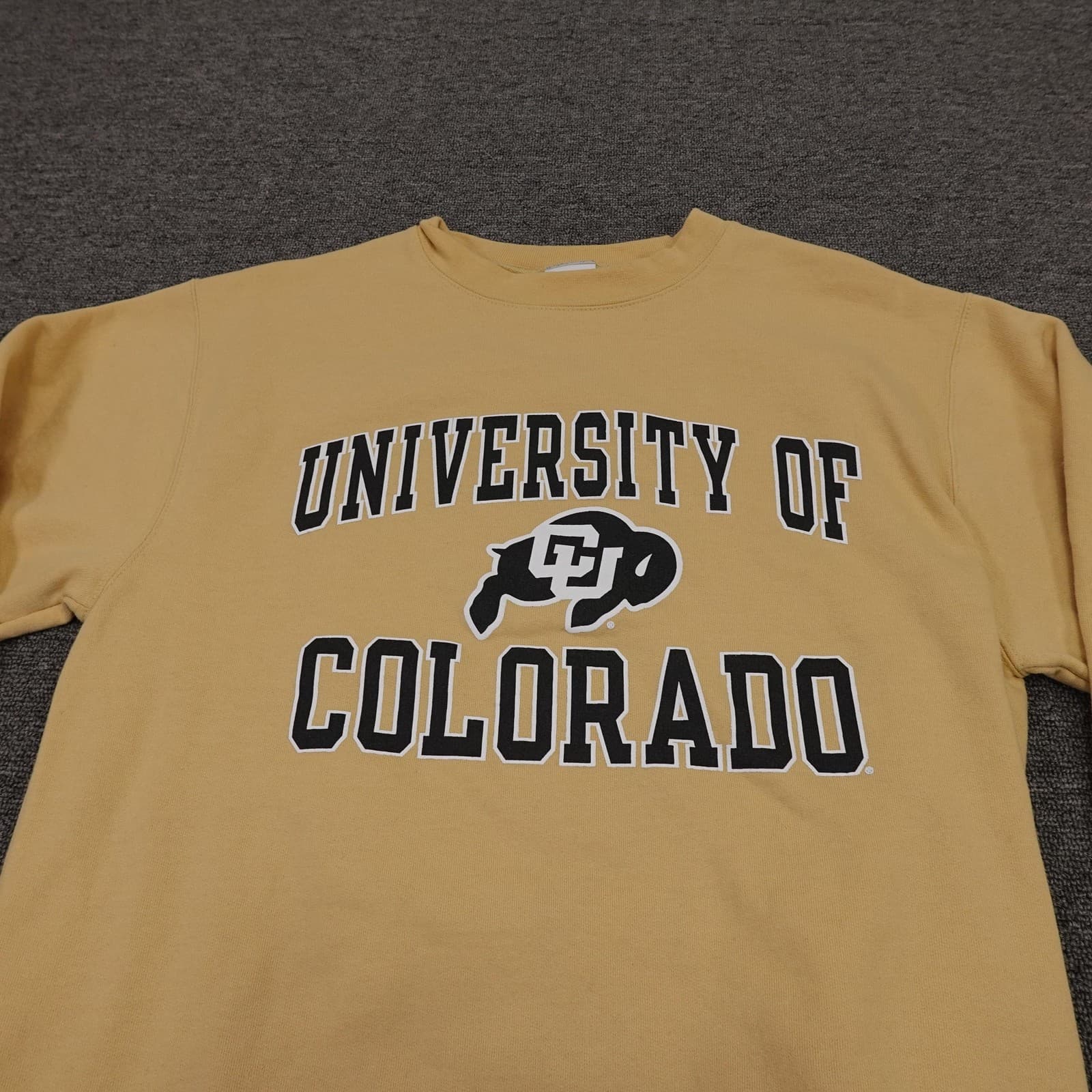 Colorado Buffaloes Sweatshirt Mens Medium Gold NCAA Basketball Champion Cutoff - Thumbnail 2