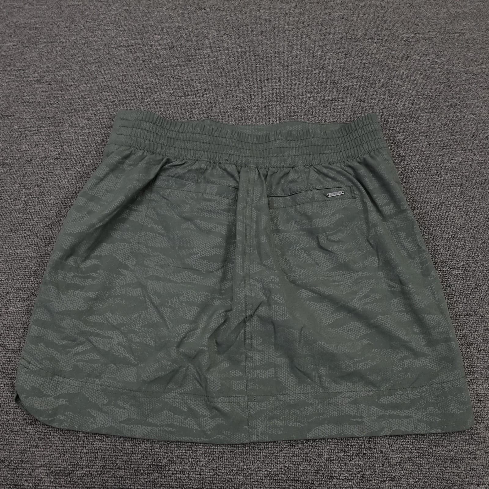 Orvis Skort Womens Small Green Camo Elastic Waist Zip Pockets Lined Hiking - Thumbnail 3