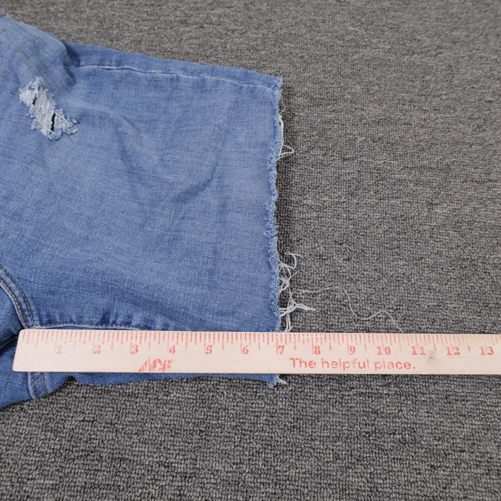 Levis Bermuda Shorts Mens 30 Blue Denim Distressed Cutoff Frayed Hem 10 Inseam - Thumbnail 8