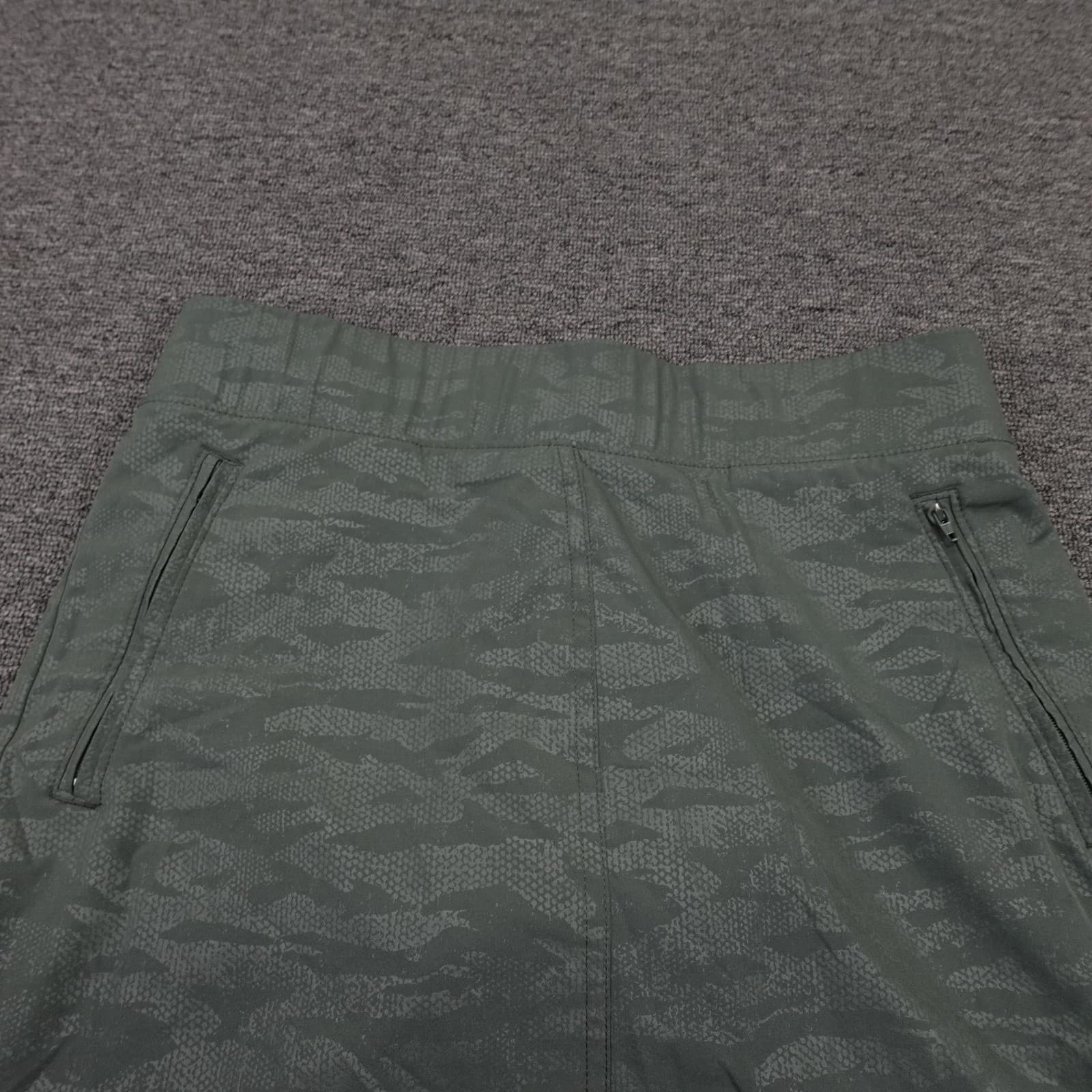 Orvis Skort Womens Small Green Camo Elastic Waist Zip Pockets Lined Hiking - Thumbnail 2