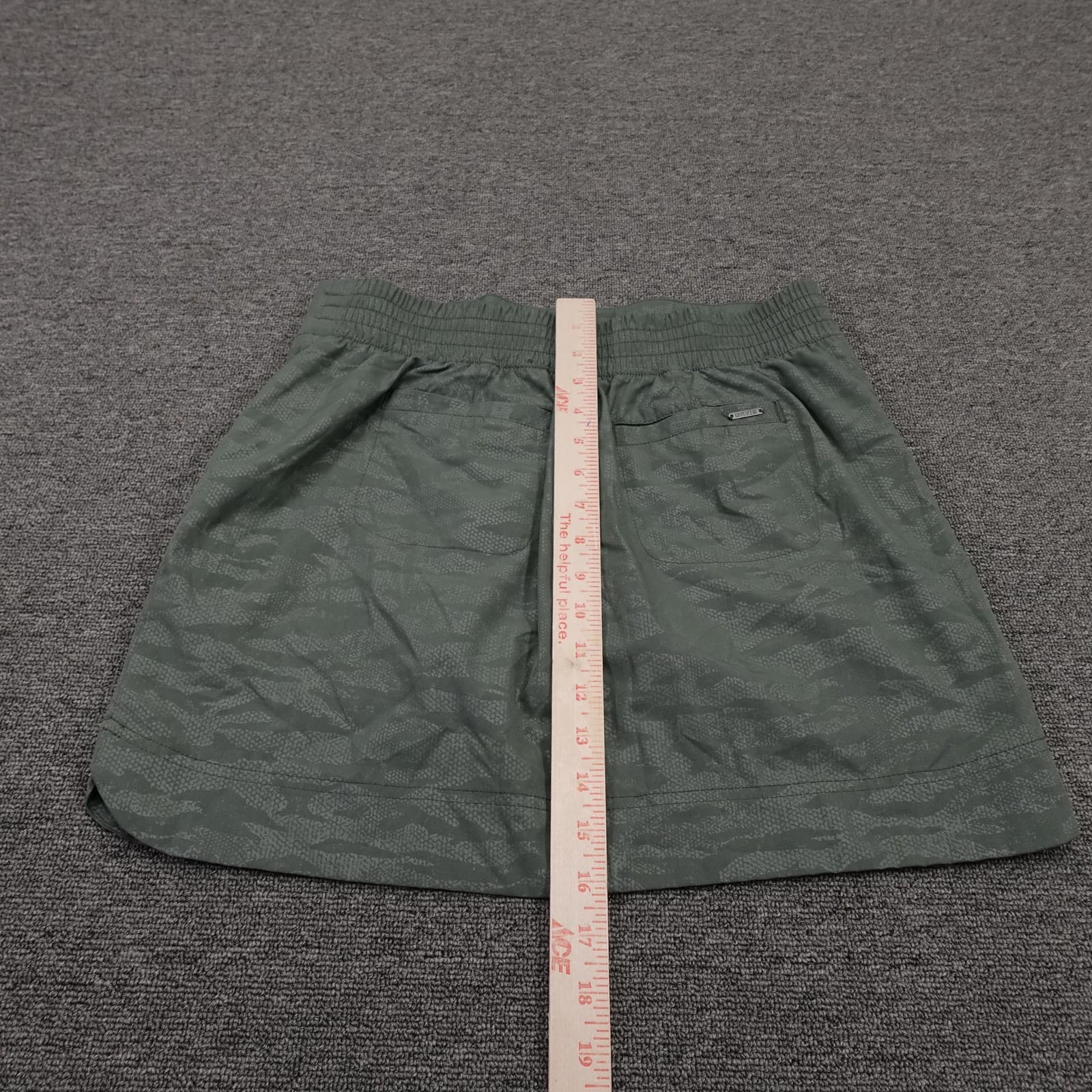 Orvis Skort Womens Small Green Camo Elastic Waist Zip Pockets Lined Hiking - Thumbnail 5