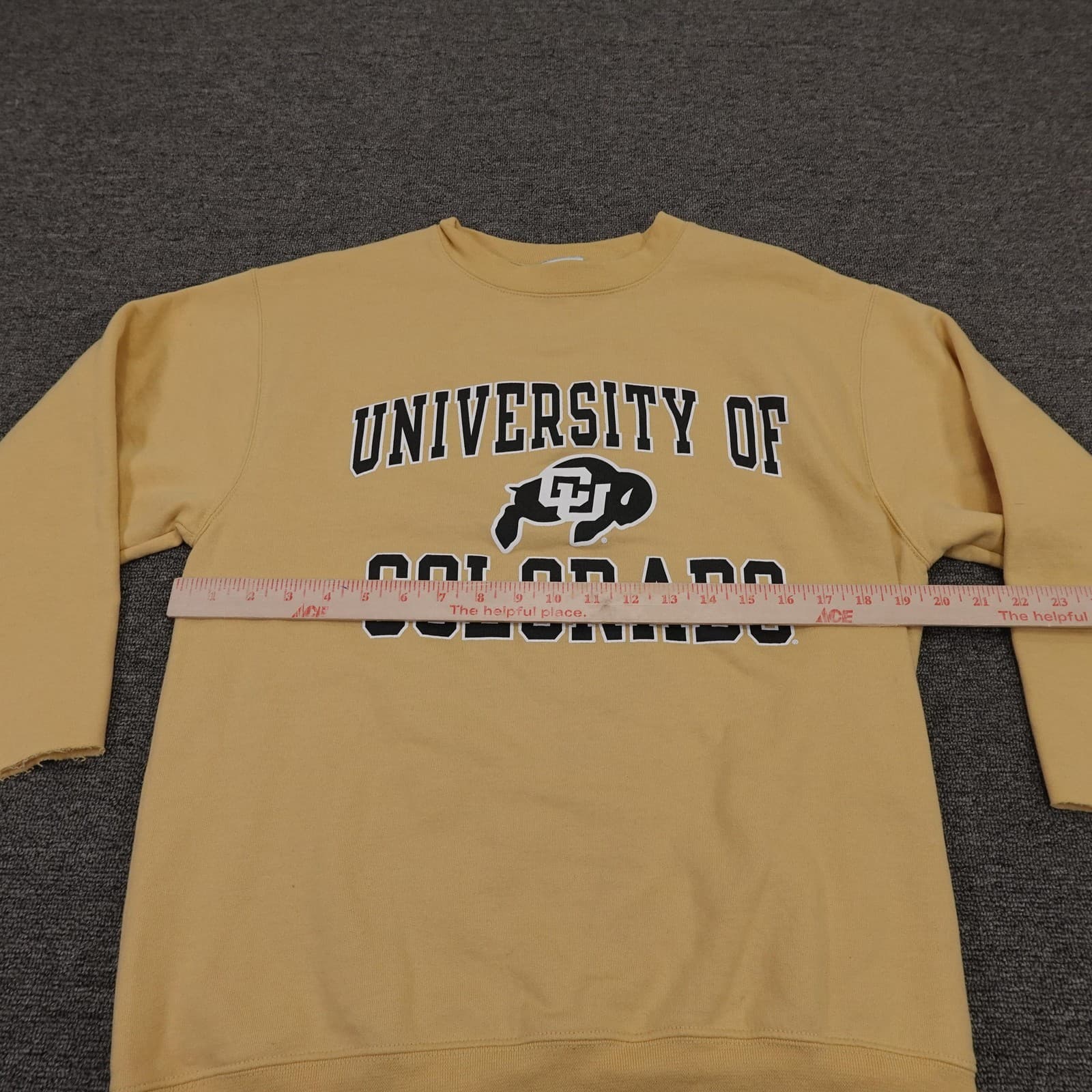 Colorado Buffaloes Sweatshirt Mens Medium Gold NCAA Basketball Champion Cutoff - Thumbnail 6