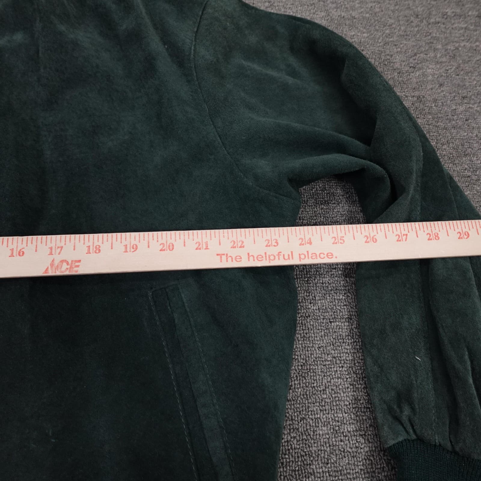 Vintage Marlynn Traditions Ltd Jacket Mens 42 Green Suede Bomber Full Zip Lined - Thumbnail 6