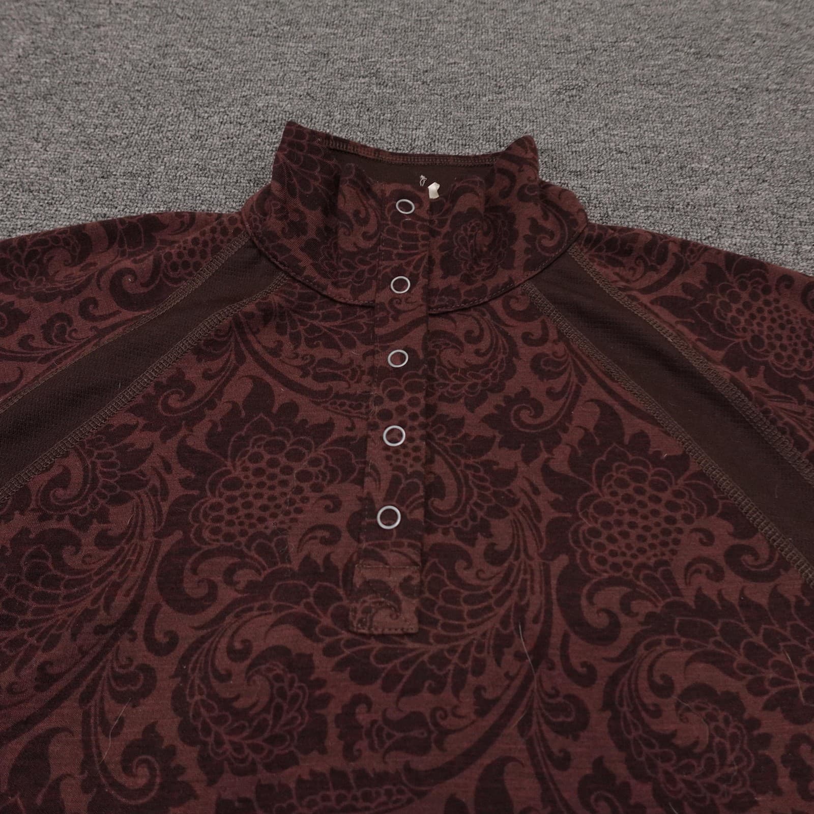 Vintage The North Face Pullover Womens Large Brown Paisley Thermal Henley Y2K - Thumbnail 3