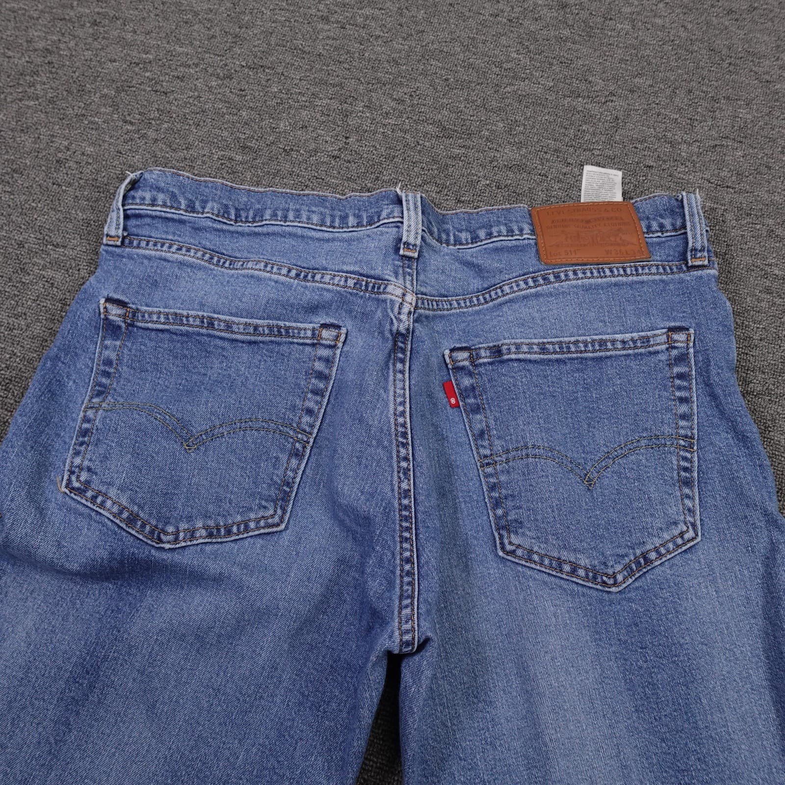 Levi's 511 Jeans Mens 36x34 Blue Medium Wash Slim Straight Denim Casual Pants - Thumbnail 4