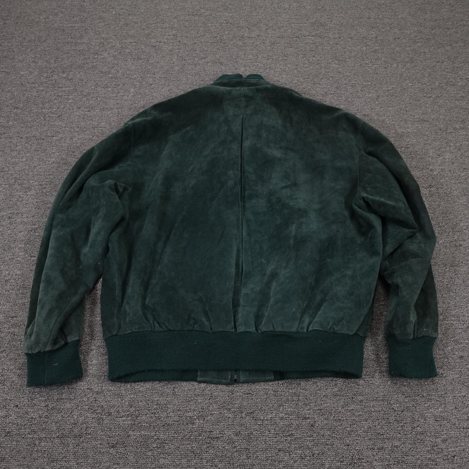 Vintage Marlynn Traditions Ltd Jacket Mens 42 Green Suede Bomber Full Zip Lined - Thumbnail 8