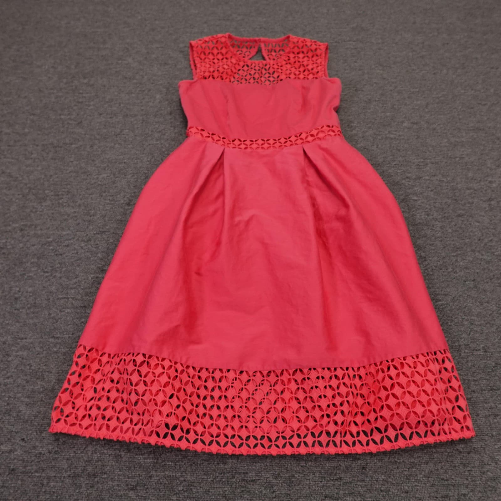 Calvin Klein Dress Womens 4 Pink Lace Sleeveless Fit & Flare Knee Length Party