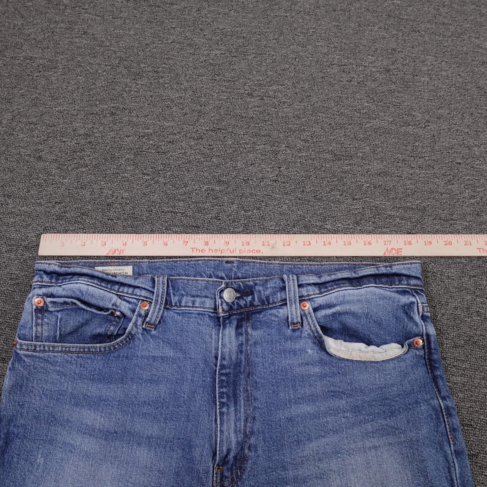 Levi's 511 Jeans Mens 36x34 Blue Medium Wash Slim Straight Denim Casual Pants - Thumbnail 8