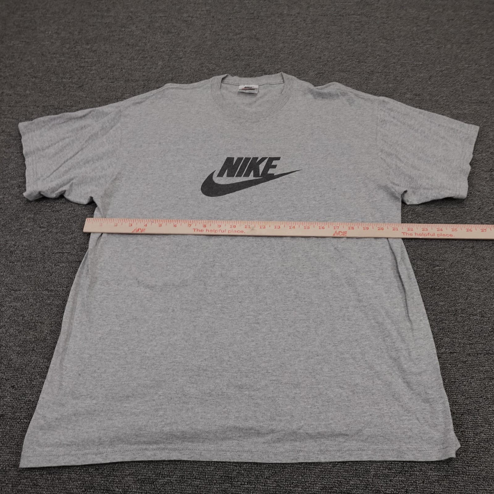 Vintage Nike Shirt Mens Large Gray Center Swoosh Logo Tee Athletic Made USA 90s - Thumbnail 6