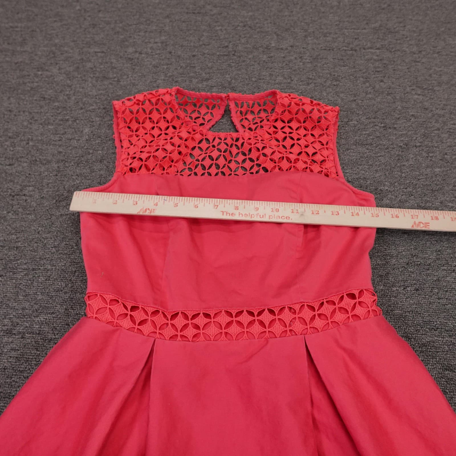 Calvin Klein Dress Womens 4 Pink Lace Sleeveless Fit & Flare Knee Length Party - Thumbnail 3