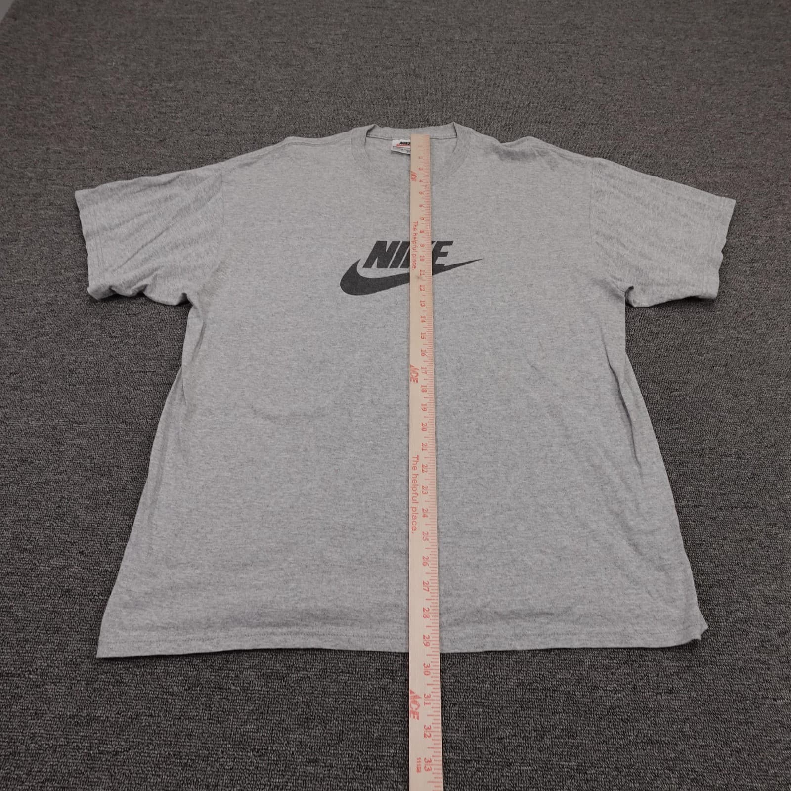 Vintage Nike Shirt Mens Large Gray Center Swoosh Logo Tee Athletic Made USA 90s - Thumbnail 7