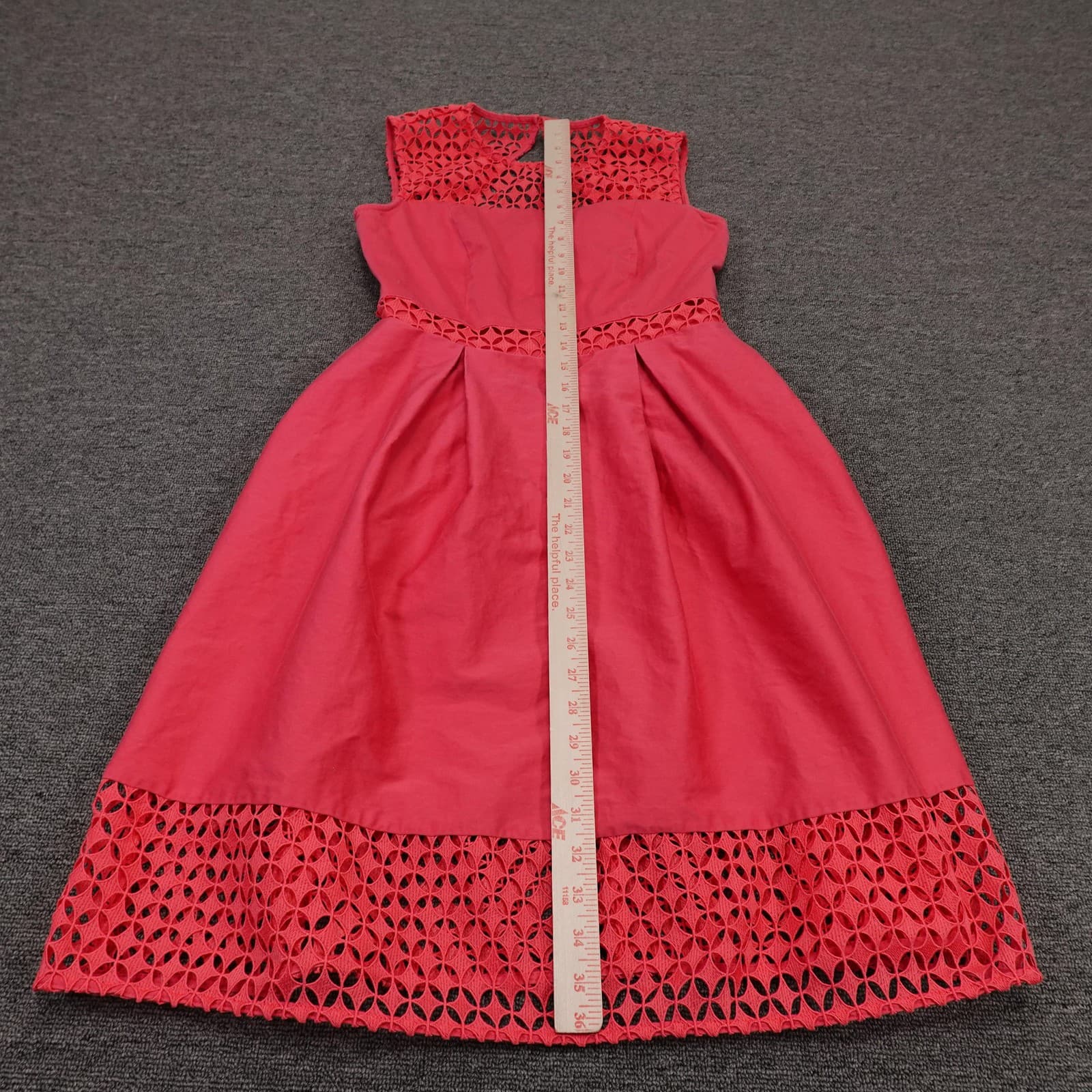 Calvin Klein Dress Womens 4 Pink Lace Sleeveless Fit & Flare Knee Length Party - Thumbnail 4