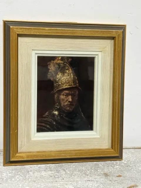 Man With Gold Helmet Print Framed Wall Art