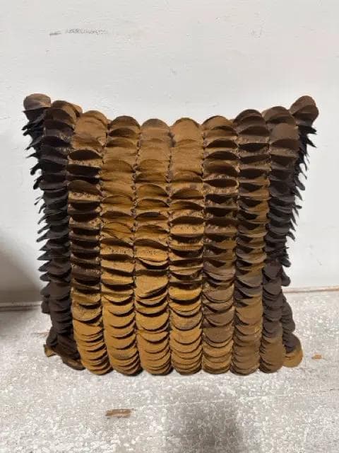 Thro Brown Fish Scale Design Accent Pillow