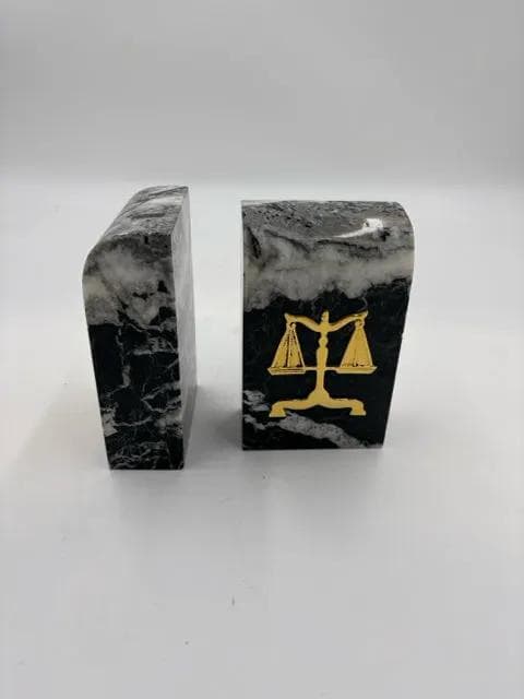 Set Of Black And White Granite Lawyer Bookends - Thumbnail 2