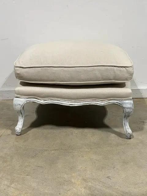Beige And White Ottoman