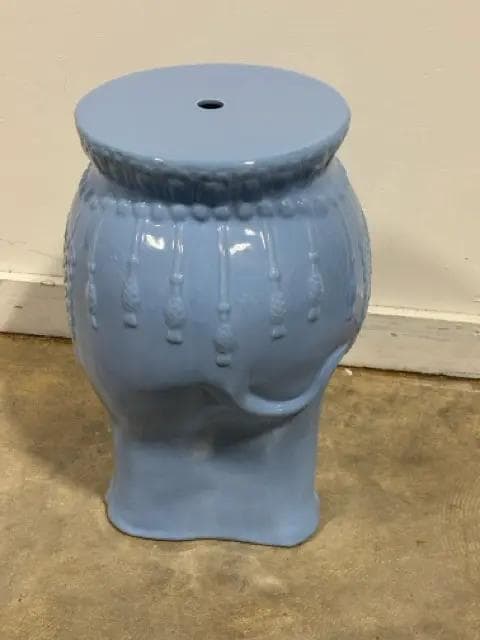 Blue Elephant Ceramic Stool - Thumbnail 4