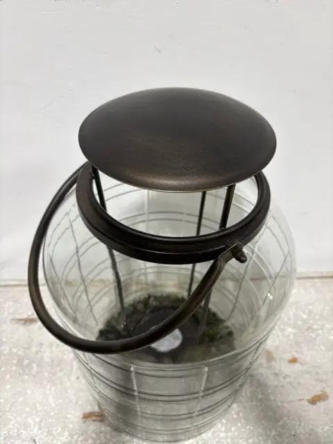 Large Metal And Glass Lantern Candleholder - Thumbnail 2