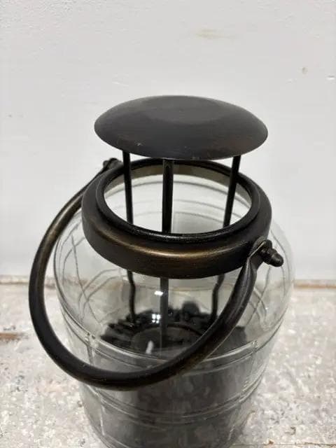 Small Metal And Glass Lantern Candleholder - Thumbnail 2