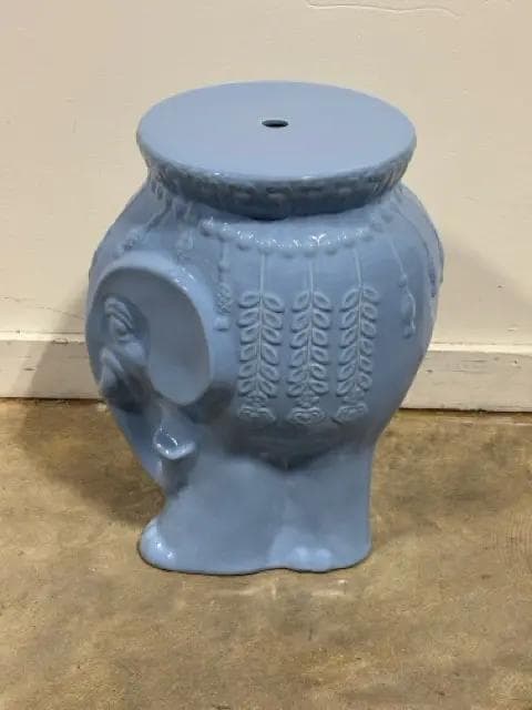 Blue Elephant Ceramic Stool - Thumbnail 3