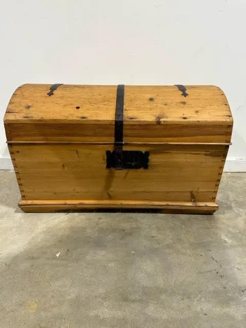 Wooden Trunk With Metal Handles