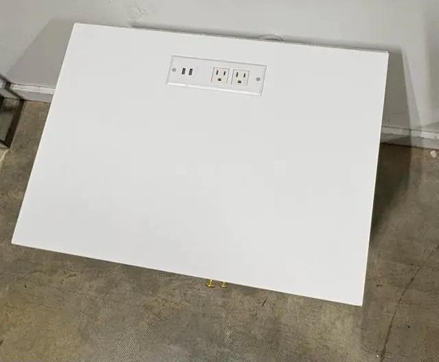 Modern 2 Drawer White Night Stand With Shelf Plug Ins - Thumbnail 2