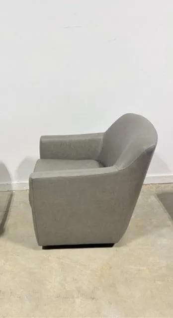 Ashley Grey Leather Swivel Chairs - Thumbnail 2