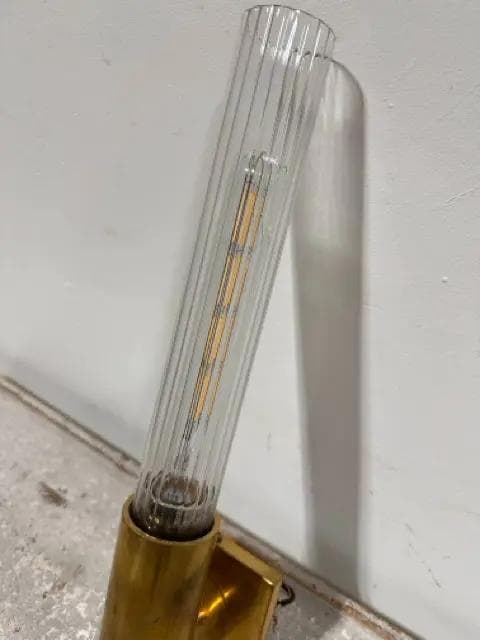 Brass and Glass Wall Sconces - Thumbnail 3
